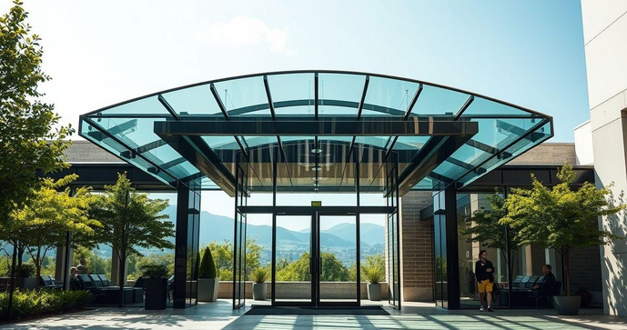 Cobertura de vidro para porta de entrada: eleg&acirc;ncia e prote&ccedil;&atilde;o para sua casa