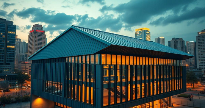 Telhado com Estrutura Met&aacute;lica para Constru&ccedil;&otilde;es Modernas