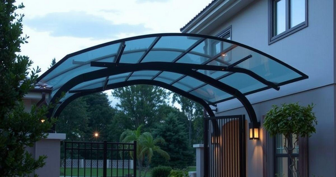 Cobertura de vidro para porta de entrada transforma a est&eacute;tica e seguran&ccedil;a da sua casa