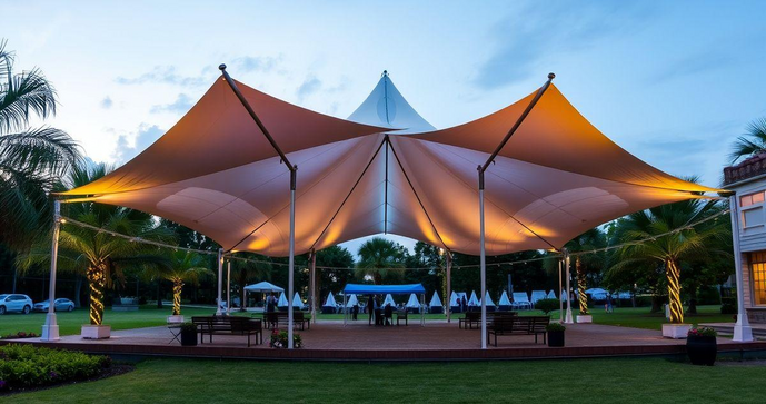 Cobertura tensionada &eacute; a solu&ccedil;&atilde;o ideal para prote&ccedil;&atilde;o e est&eacute;tica em espa&ccedil;os abertos